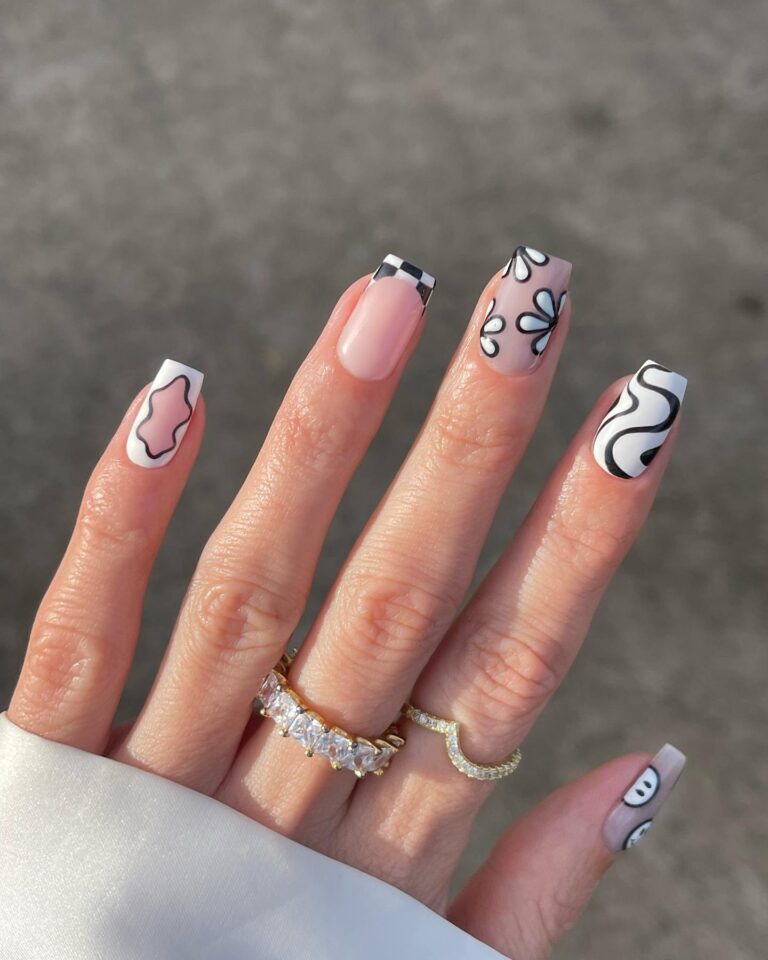 24 Gorgeous Black & White Nails That Make a Stylish Statement