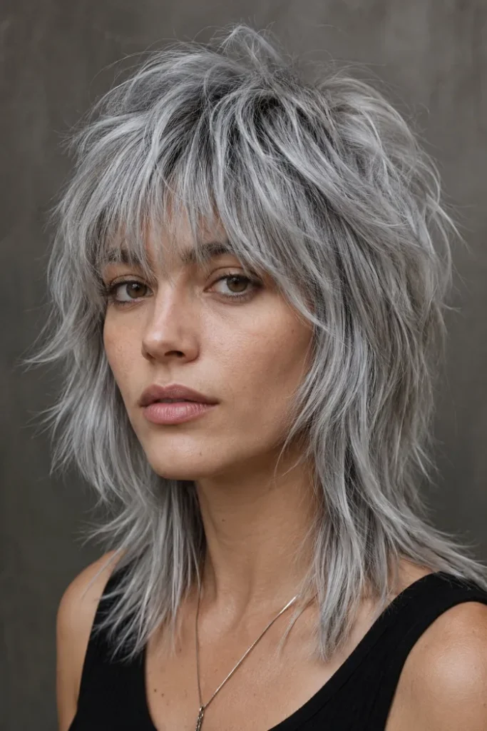 Icy gray soft rock shag