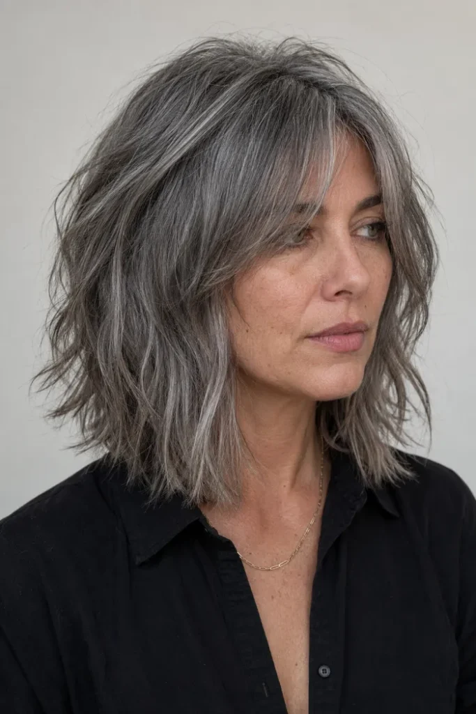 Textured gray lob shag